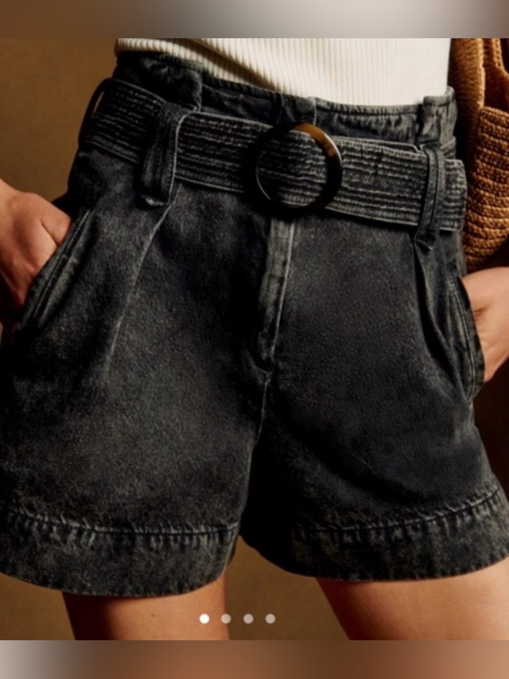 Sezane Rome Black Wash Shorts - Picture 4 of 5